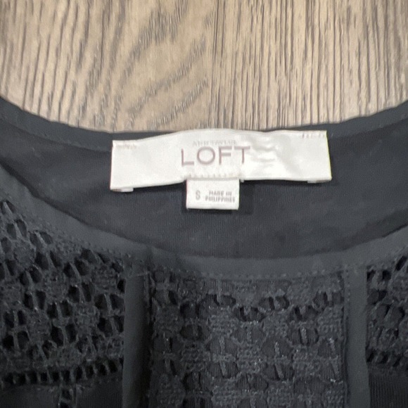 Loft Women Shirt Size Small Black Sleeveless Front Detailed Crochet Boho - Picture 7 of 11